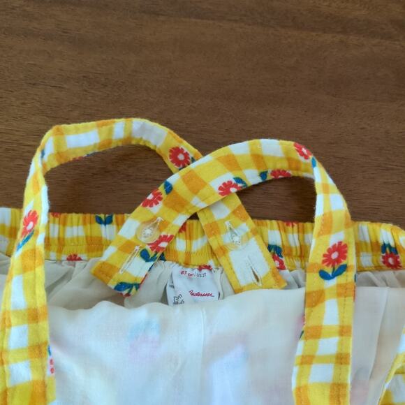 Hanna Anderson yellow flower baby- little kids - toddler cotton  romper size  2T - Picture 4 of 4